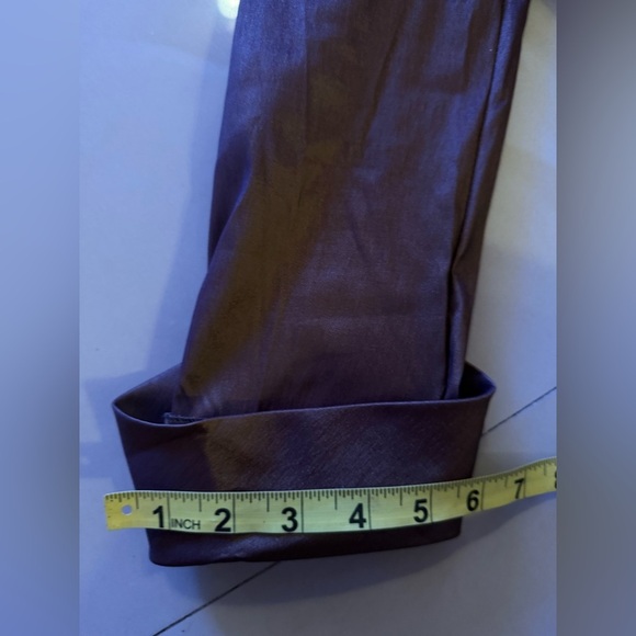 JS Collection  layered Sleeve with cuff Jacket Blazer Brown Satin retro size 10 - Picture 3 of 16